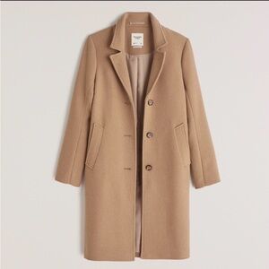 NWOT Abercrombie Wool-Blend Dad Coat for Women XS